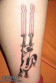 modello di tatuaggio artiglio di gatto gatto gamba