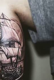 Modèle de tatouage de voile de veau noir et blanc de paquet a un goût masculin