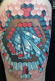 noha barevné geometrické tetování vzor tetování