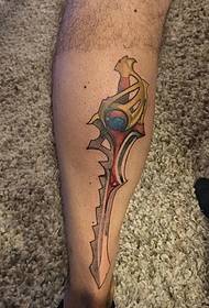 tatuatge de tòtem en tot color per a personalitat de cames