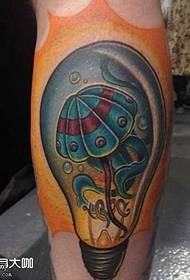 Láb izzó medúza tetoválás minta