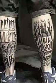 gambe del ragazzo di personalità Corpo di fiore Modello di tatuaggio inglese