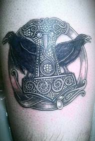 Leg Crow en Raytheon Tattoo Patroon