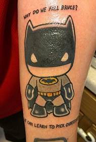 cute black Batman tattoo picture on the calf
