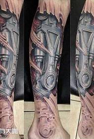механички узорак тетоваже за личност ногу