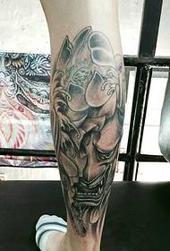 lotus a prajna kombinované tetování nohou vzor