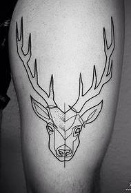 thigh small fresh minimalist point Stag Deer Tattoo Pattern