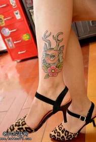 leg deer tattoo pattern