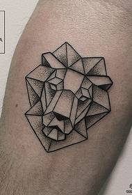 kalvpunkt tatuering geometriska lejon huvud tatuering mönster