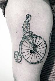Modello di tatuaggio stile gamba vintage