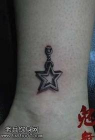 five-star hanging chain tattoo pattern