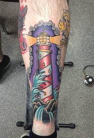 Modello di tatuaggio totem personalità colorata gambe