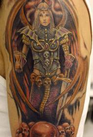 Legged Warrior Gothic Tattoo Patroon