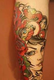 leg leg Medusa tattoo model