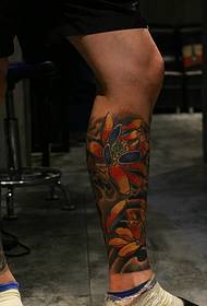 krepšys blauzdos spalvos lotosas su liūto tatuiruotės modeliu