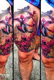 Bein Spider-Man Schlacht Tattoo Muster