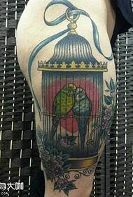Leg Love Bird Cage Tatu Corak