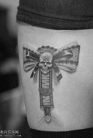 leg beautiful lace bow tattoo pattern