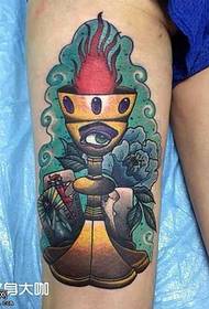 Modello di tatuaggio fuoco gamba