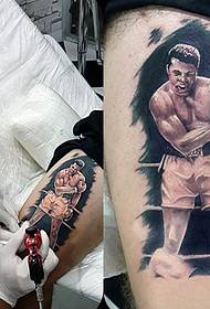 leg Muhammad Ali tattoo patroan