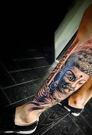 Buddha an Déi magesch Kombinatioun vum Been Tattoo Muster