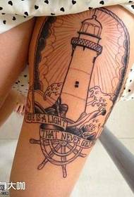 Corak Tattoo Lighthouse Leg