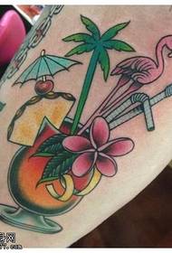 kruro tropika trinkaĵo tatuaje ŝablono