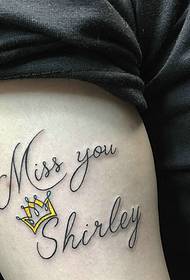 Modello di tatuaggio inglese piccolo gamba naturale fresca