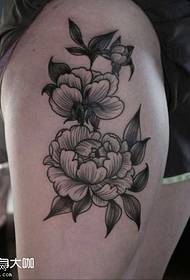 Nog Peony Flower Tattoo Vzorec