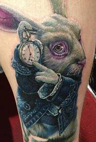 gamba foto tatuaggio Alice nel paese delle meraviglie coniglietto