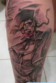 Modello di tatuaggio zombie gamba