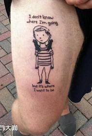 disegno del tatuaggio bambino con le gambe