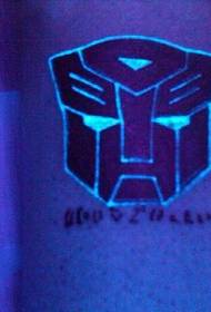 Bein fluoreszierende Transformatoren Symbol unsichtbares Tattoo Bild