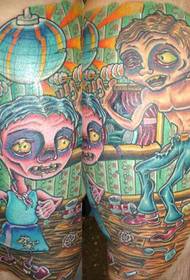 ຮູບ Tattoo Zombie ສີຂອງ Disco Zombie