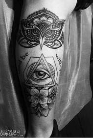 motivo tatuaggio gamba all-eye