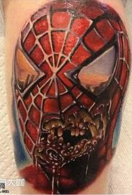 Leg Spider-Man skull Tattoo Pattern
