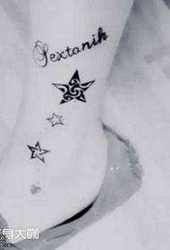 padrão de tatuagem inglês de estrela de perna