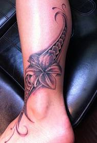 leg beautiful black and white totem tattoo