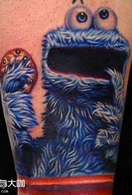 Vzorec tatoo z modro nogo modre pošasti