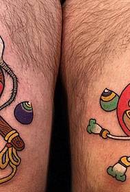 Thigh waku Japan Dharma Monkey ndi Tengu Mouse tattoo Tepi