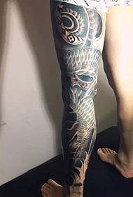 Confezione di ciondolo a forma di tatuaggio drago bianco e nero con vitello Full