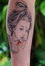 been fluit geisha tatoeëerpatroon