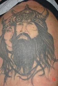 Leg Viking Warrior Tattoo Pattern
