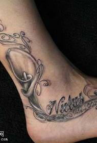 musik blomma vinstock tatuering mönster