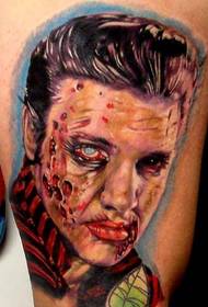 Színes véres zombi tetoválás minta