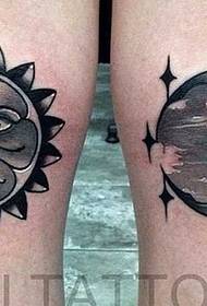 noha slnko mesiac tetovanie vzor