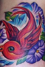 Patron de tatouage petit oiseau rouge