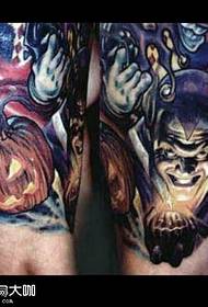Padrão de tatuagem de abóbora de Halloween horror