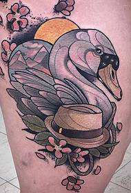 lår europeiska och amerikanska svan hatt ny stil tatuering mönster