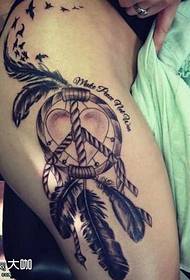 disegno del tatuaggio gamba acchiappasogni